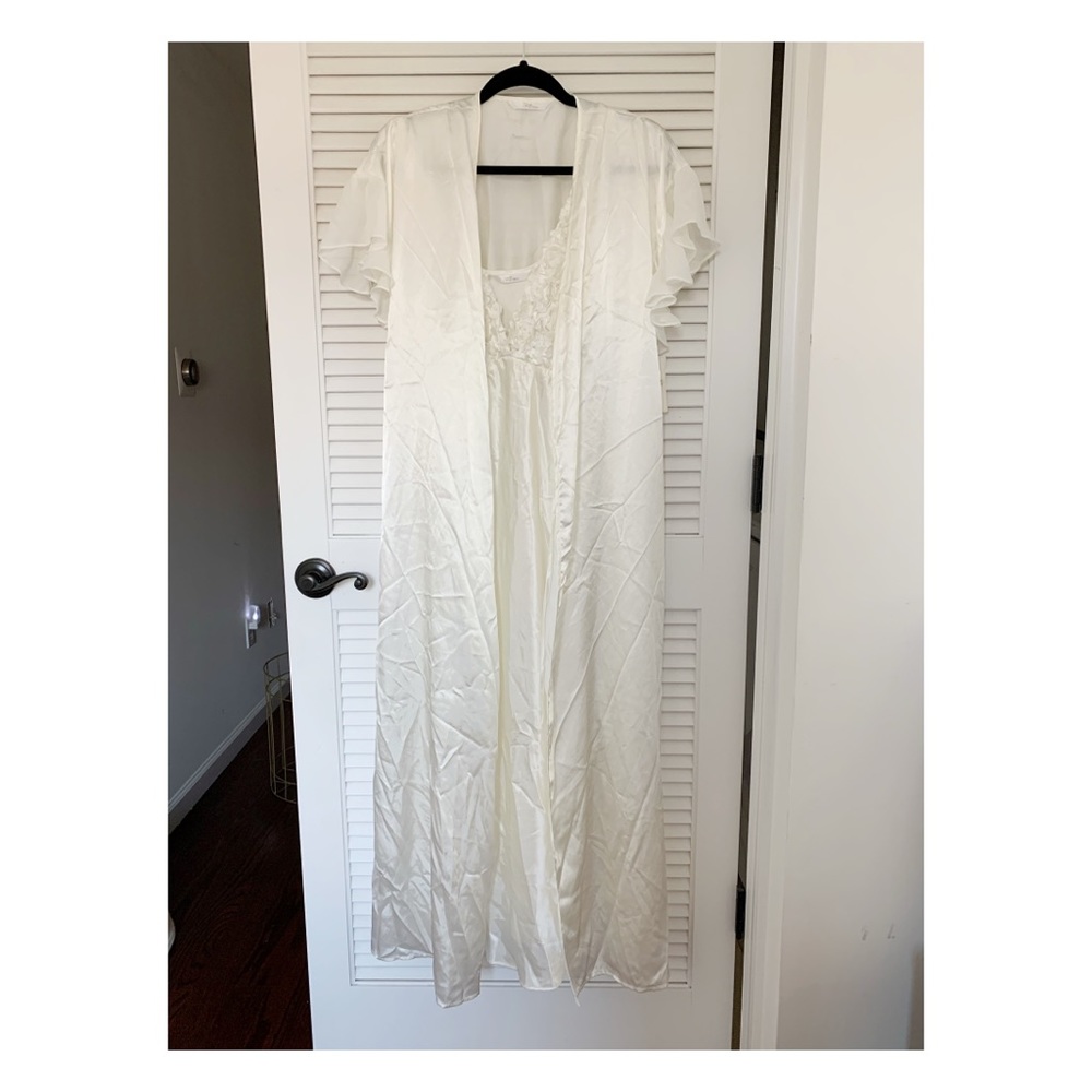 Satin nightgown and robe set
